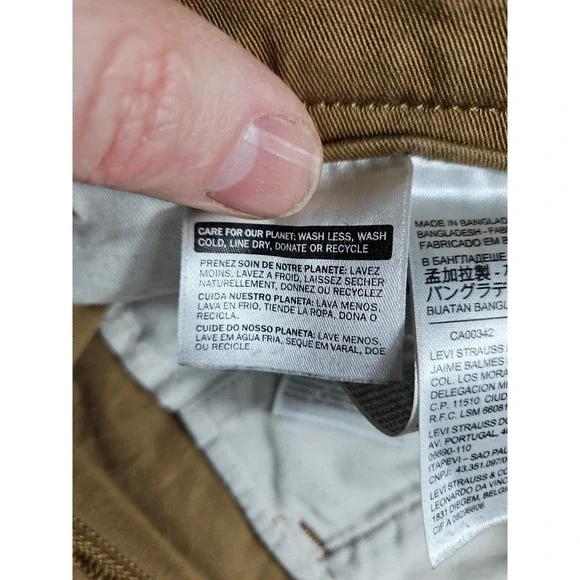Levis Straight Stretch Chino Pants Mens 36x30 Khaki - Picture 8 of 13